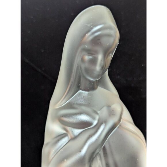 Fostoria Glass Frosted MCM Madonna Figurine Home Decor - Picture 5 of 7
